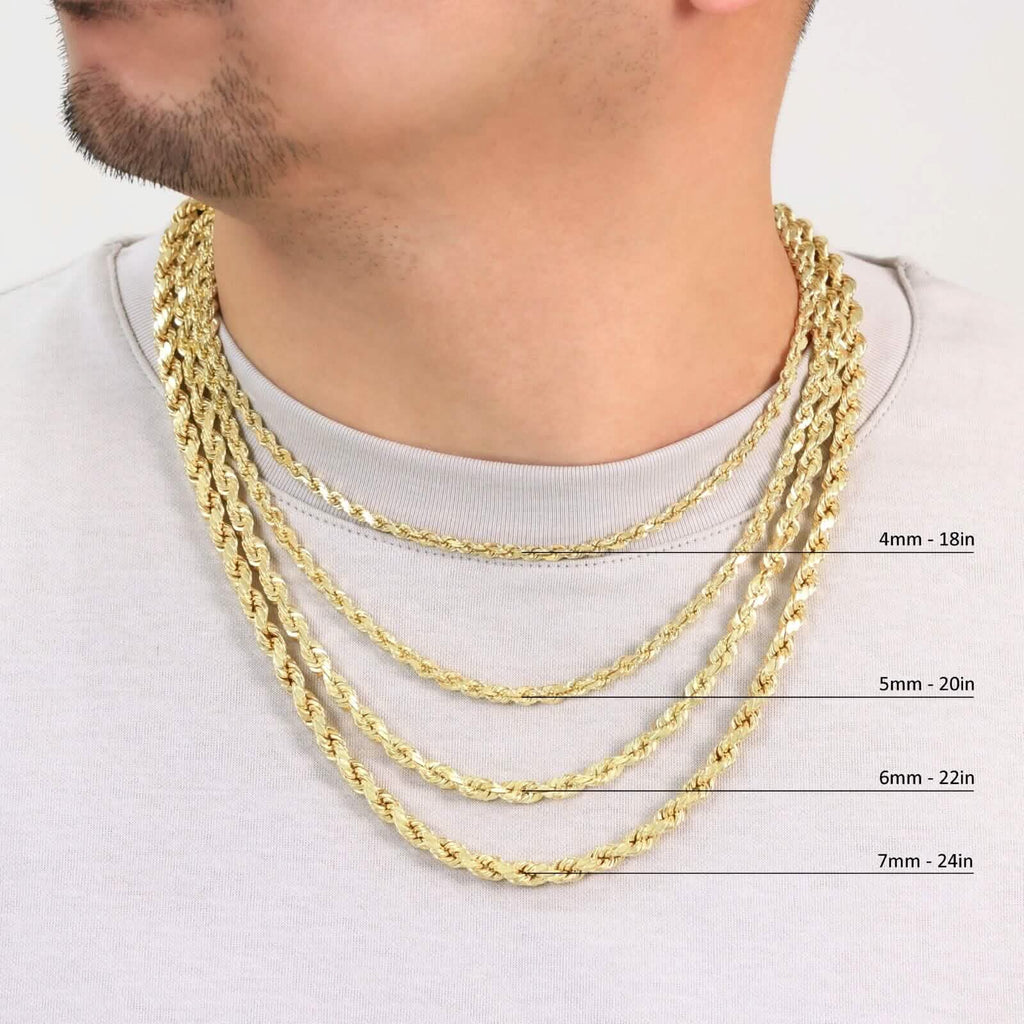 Rope Chain in Yellow Gold - 10mm