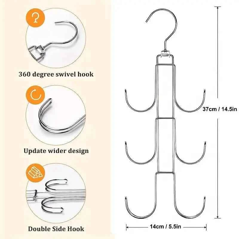 Rotatable Metal Purse Hanger Organizer