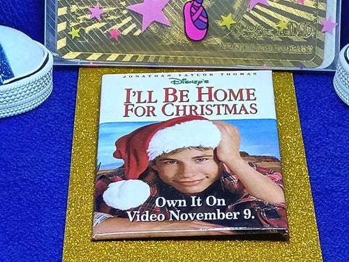 1998 Jonathan Taylor Thomas 'I'll Be Home for Christmas' Promo Pin | Original 90s Collectible - Pins & Enamel | 99RedCoins