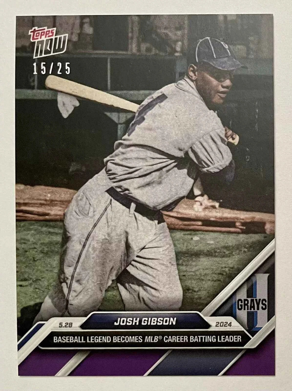 2024 Topps Now Josh Gibson #241 Purple #/241 Baseball Card