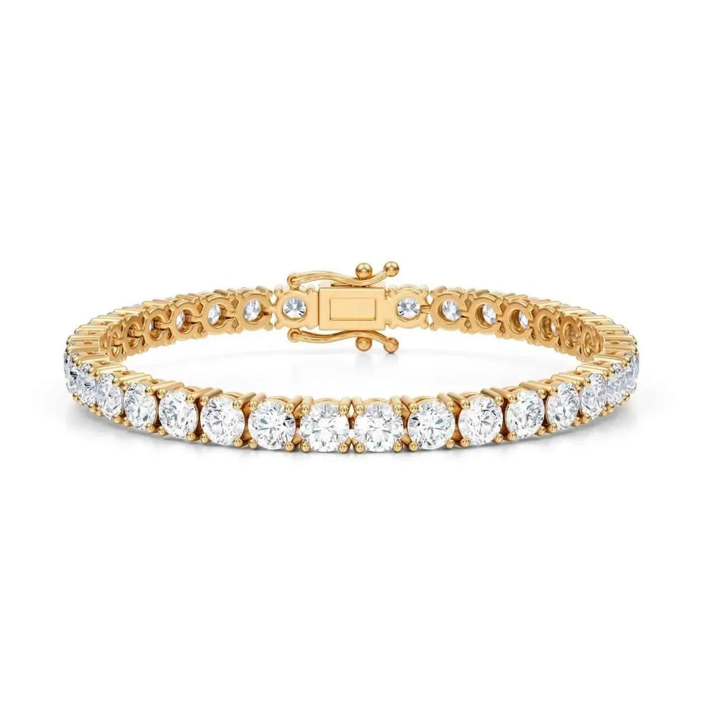 12.50 CTW D VS Round Lab Grown Diamond 7.5" Tennis Bracelet 14k Yellow Gold