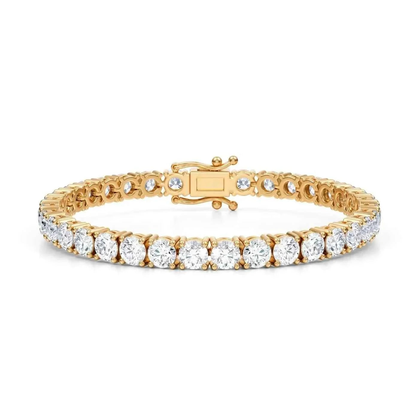 12.50 CTW D VS Round Lab Grown Diamond 7.5" Tennis Bracelet 14k Yellow Gold