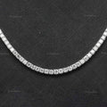 4.3CT Certified Round Lab Grown Diamond 18" Tennis Necklace Solid 14K White Gold