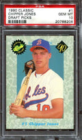 Graded 1990 Classic Chipper Jones #1 Draft Picks Rookie RC Baseball Card PSA 10 Gem Mint