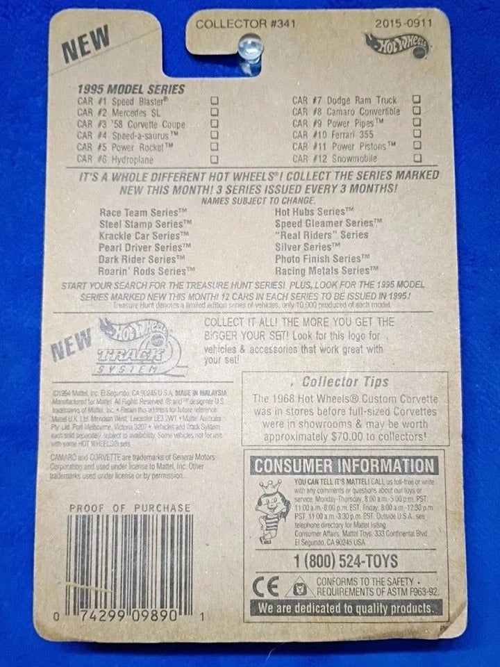 Hot Wheels 1995 Model Series '58 Corvette Coupe #3 of 12 Die-Cast | Vintage 90s Collector's Edition