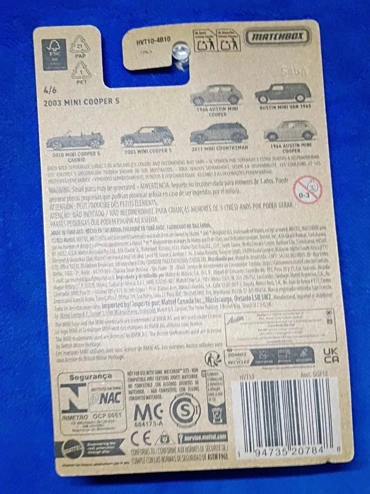 2003 Mini Cooper S Matchbox Die-Cast | Modern British Icon Collector's Edition