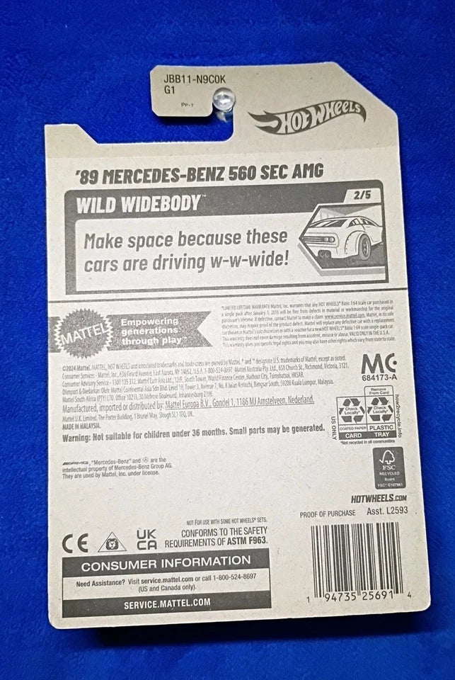 '89 Mercedes Benz 560 SEC AMG Wild Widebody Hot Wheels - 99RedCoins