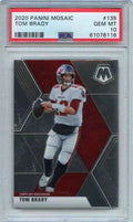 Graded 2020 Panini Mosaic Tom Brady #135 Football Card PSA 10 Gem Mint