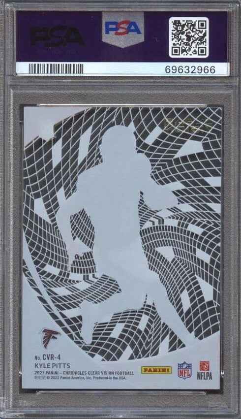 Graded 2021 Panini Chronicles Kyle Pitts #CVR4 Clear Vision Rookies Rookie RC Football Card PSA 10 Gem Mint
