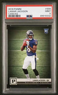 Graded 2018 Panini Lamar Jackson #309 Canvas Rookie RC Football Card PSA 9 Mint