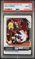 Graded 2024 Panini Instant NFL Malik Nabers #43 Rookie RC Football Card PSA 10 Gem Mint