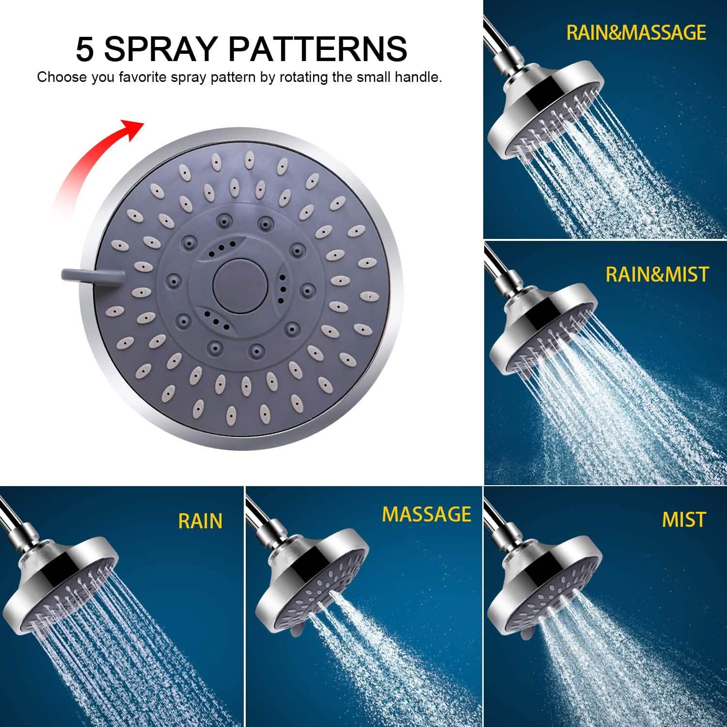 Shower Head and 15-Stage Shower Filter Combination