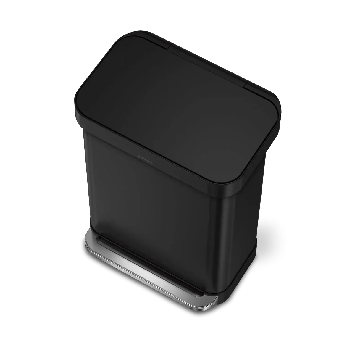 simplehuman 55-Liter Matte Black Indoor Kitchen Hinged Lid Trash Can