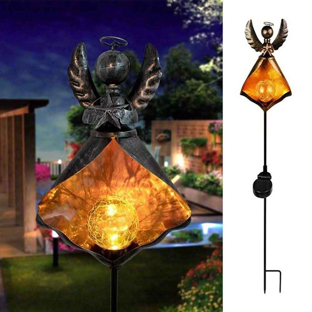 Solar LED Simulate Flame Light Lawn Lantern Lamp Waterproof Outdoor Lights