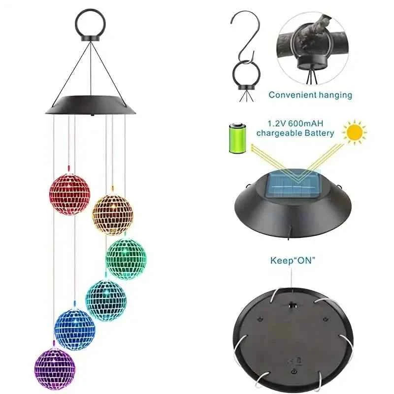 Solar Wind Chimes Light - Mobile Hanging LED Light, Color Changing Wind Chime
