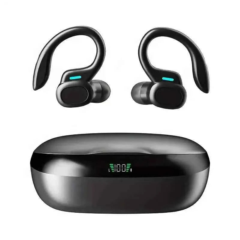 SP16 Wireless Earbuds Headphones with Microphone, Sports Earhook and LED Display Charging Case