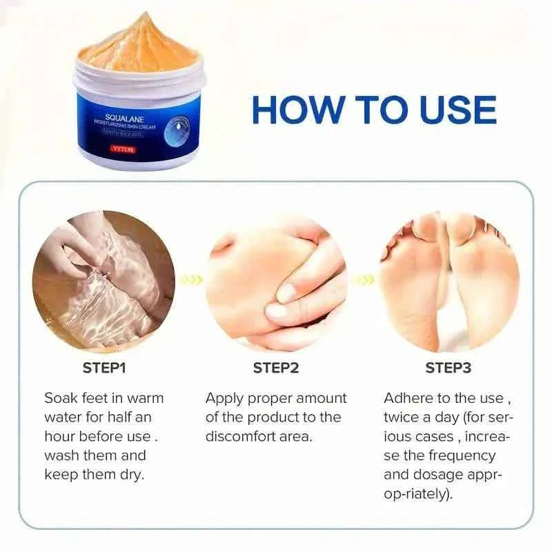 Squalane Moisturizing Skin Cream for Dry, Cracked Feet and Hands