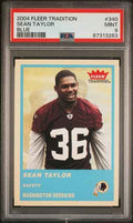 Graded 2004 Fleer Tradition Blue Sean Taylor #340 Rookie RC Football Card PSA 9 Mint