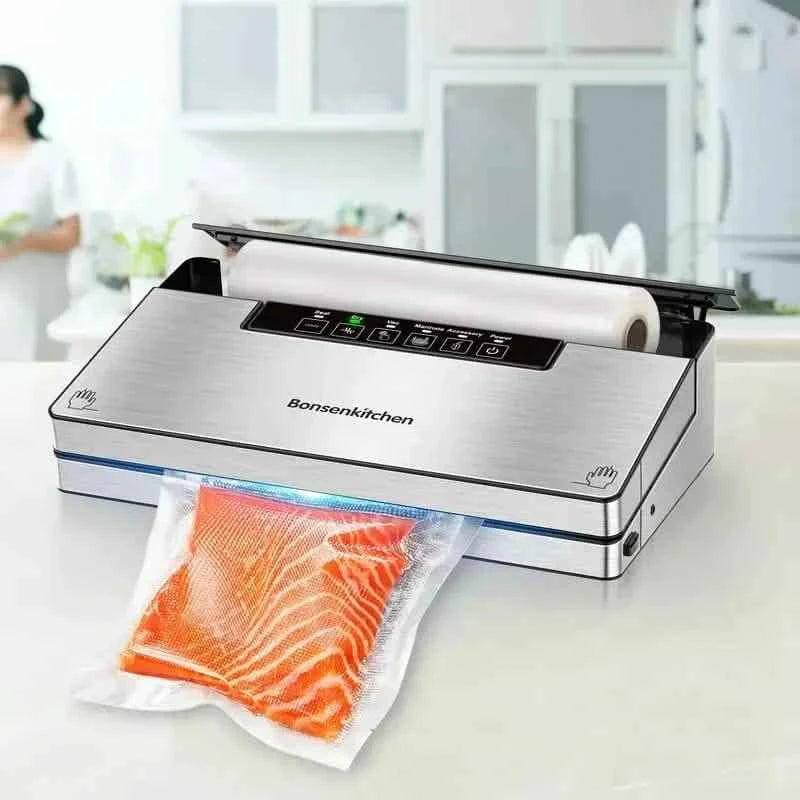 Stainless Steel Food Vacuum Sealer with Built-in Cutter
