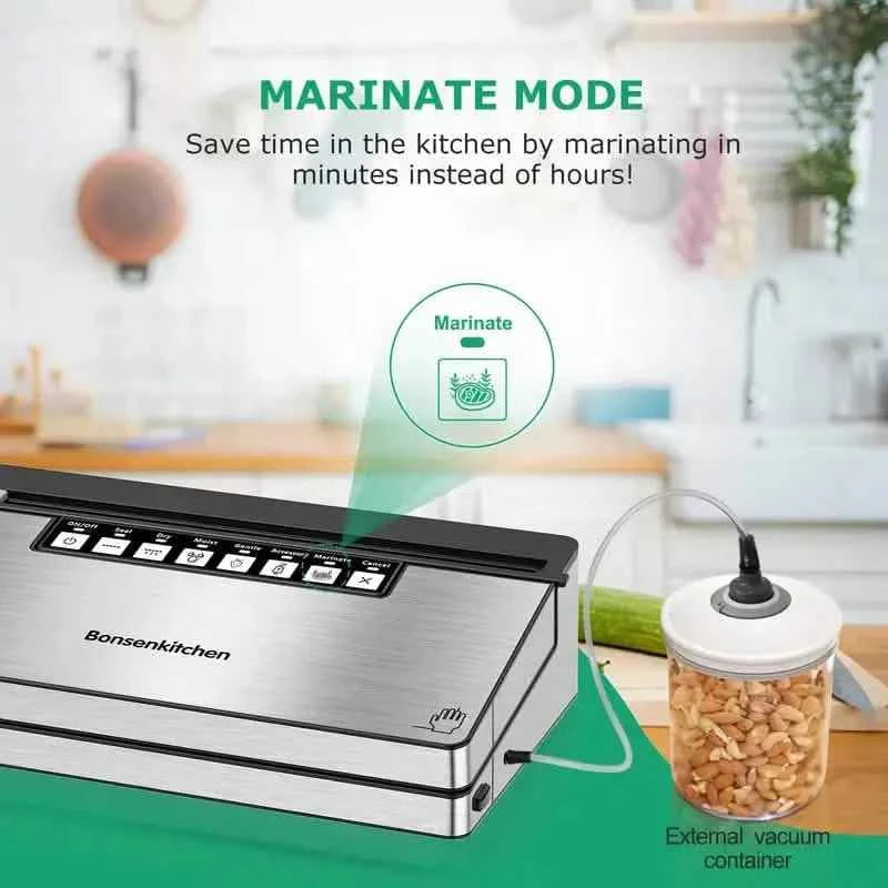 Stainless Steel Food Vacuum Sealer with Built-in Cutter