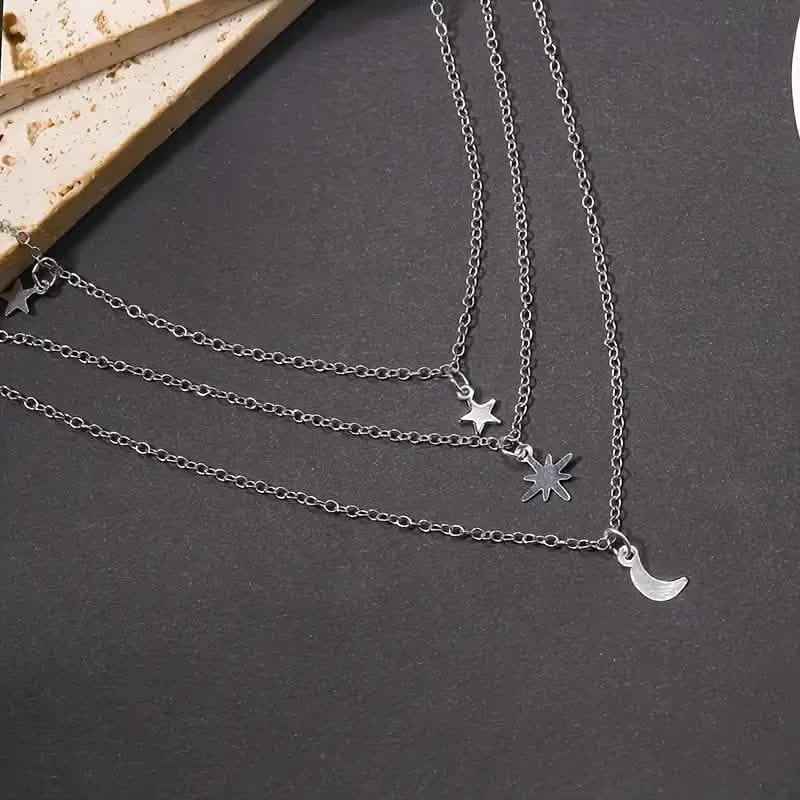 Star Moon Multi-layer Pendant Necklace