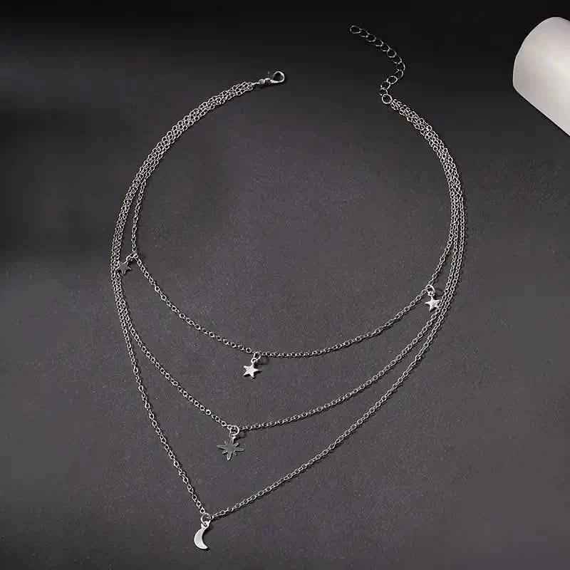 Star Moon Multi-layer Pendant Necklace