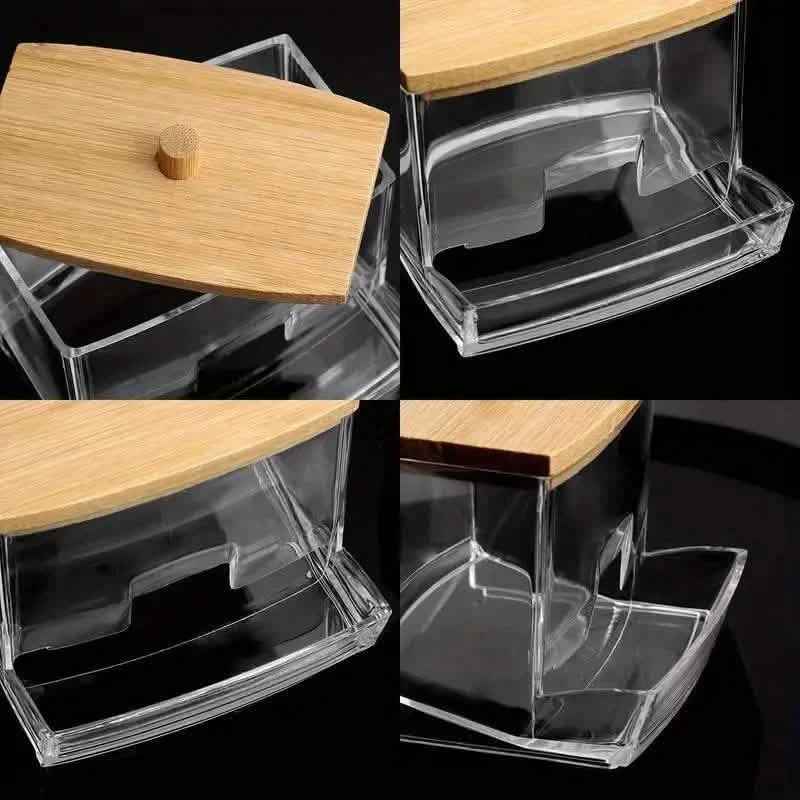 Stylish 7oz Bathroom Organizer - Freestanding Swab & Pad Holder
