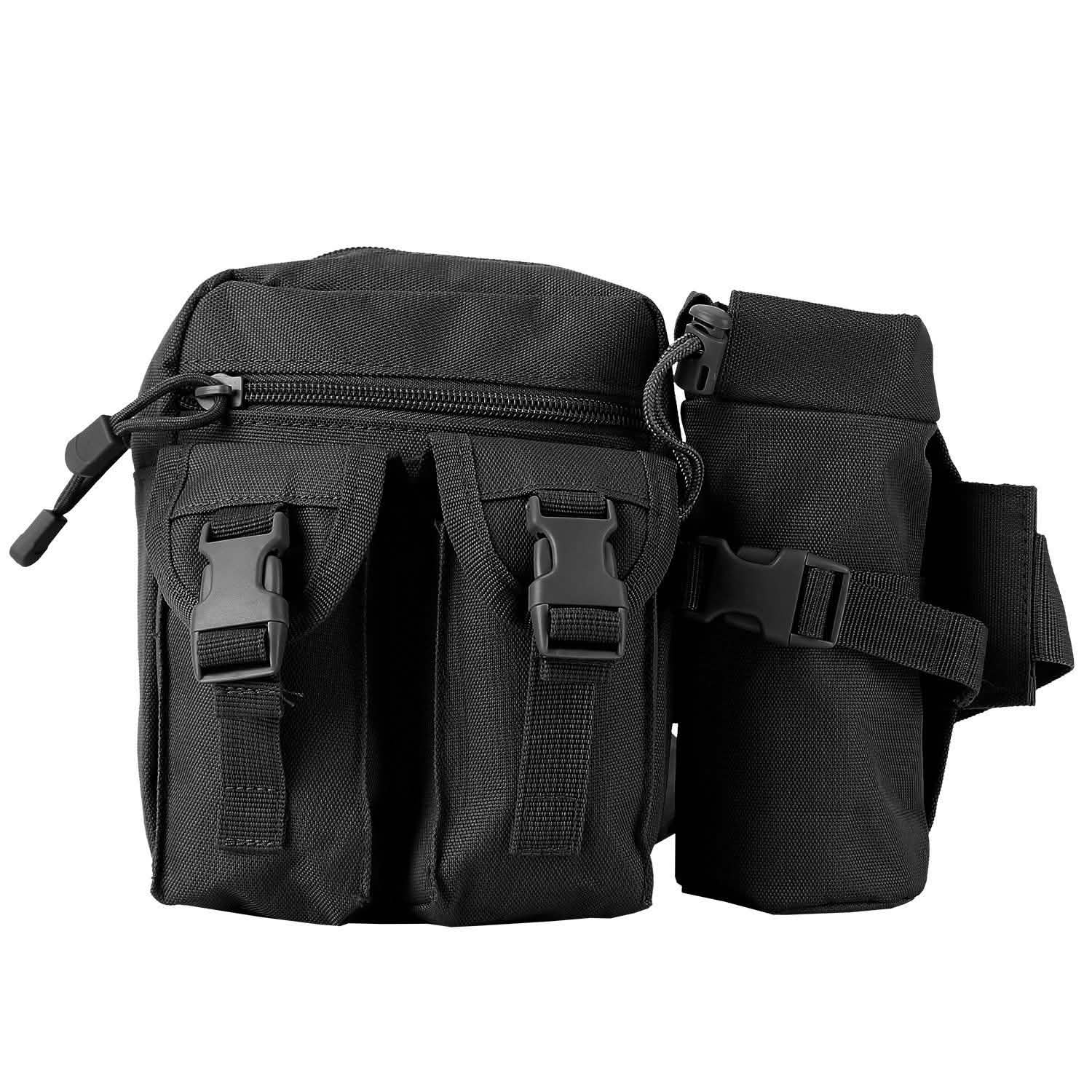 Tactical Waist Bag Utility Pouch Belt Bag with Water Bottle Pouch