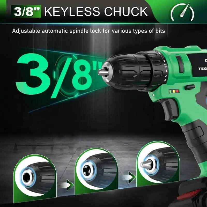 Tegatok 20V Cordless Drill Set