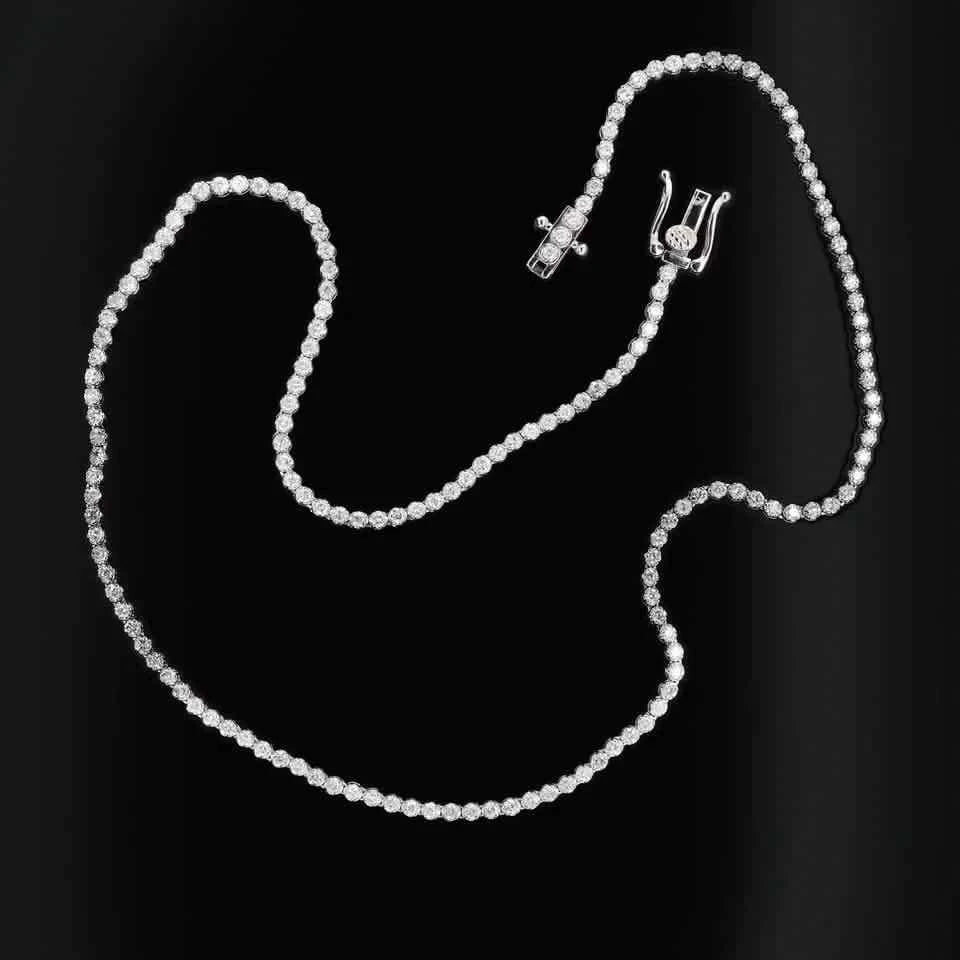 14K White Gold 3.50CT Lab-Grown Diamond Tennis Necklace