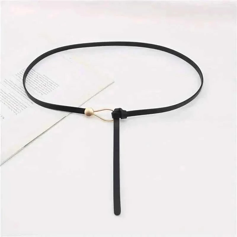 Thin Leather Belt Female Bow Leisure Belts