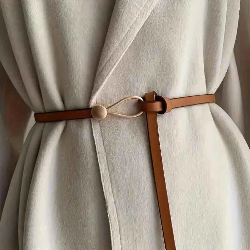 Thin Leather Belt Female Bow Leisure Belts