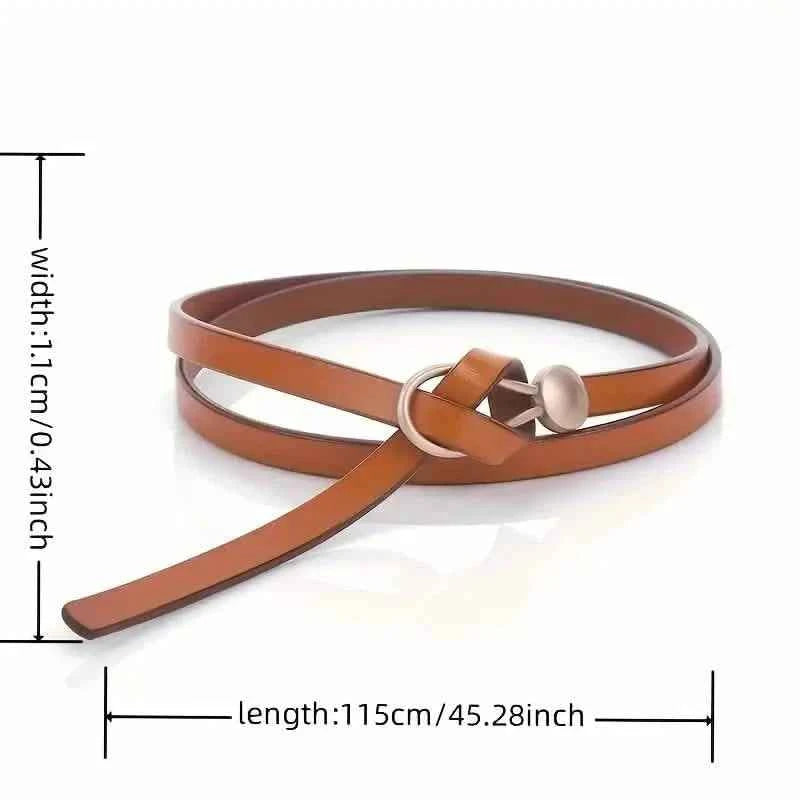Thin Leather Belt Female Bow Leisure Belts