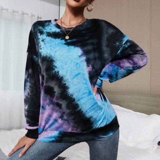 Tie Dye Drop Shoulder Sweatshirt