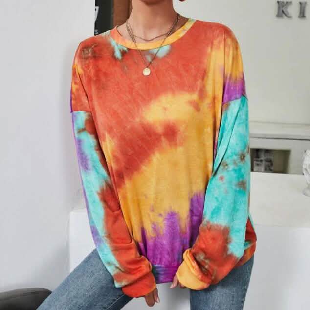 Tie Dye Drop Shoulder Sweatshirt