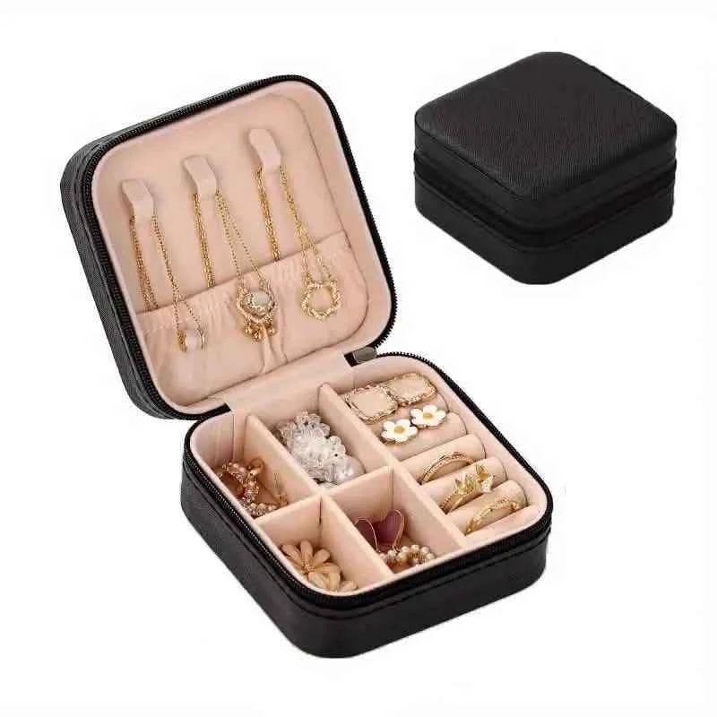 Travel-Friendly Jewelry Organizer - PU Leather Compact Jewelry Box