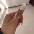 Trendy Cuff Ring Moon and Sun Design