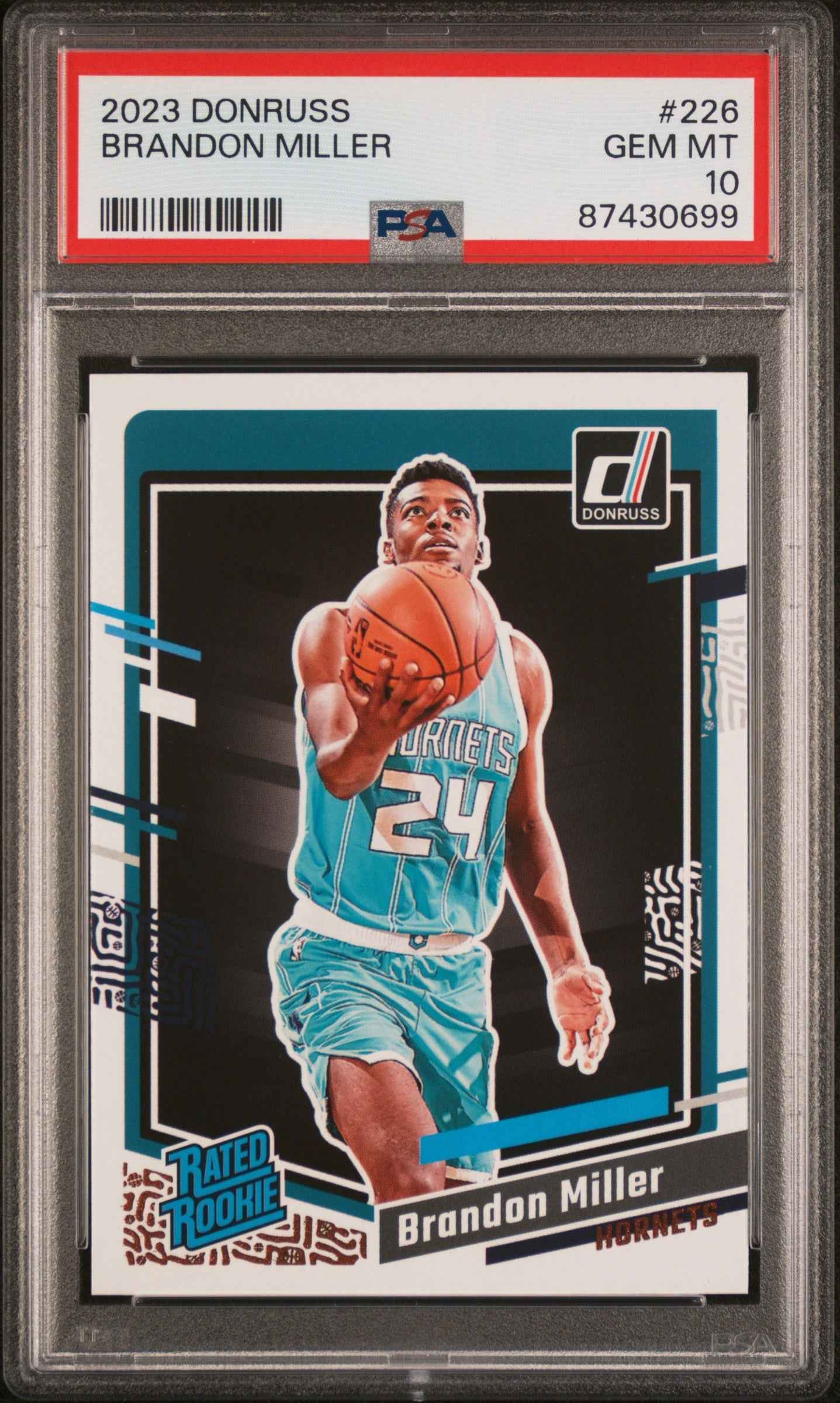 Graded 2023 Panini Donruss Brandon Miller #226 Rookie RC Basketball Card PSA 10 Gem Mint