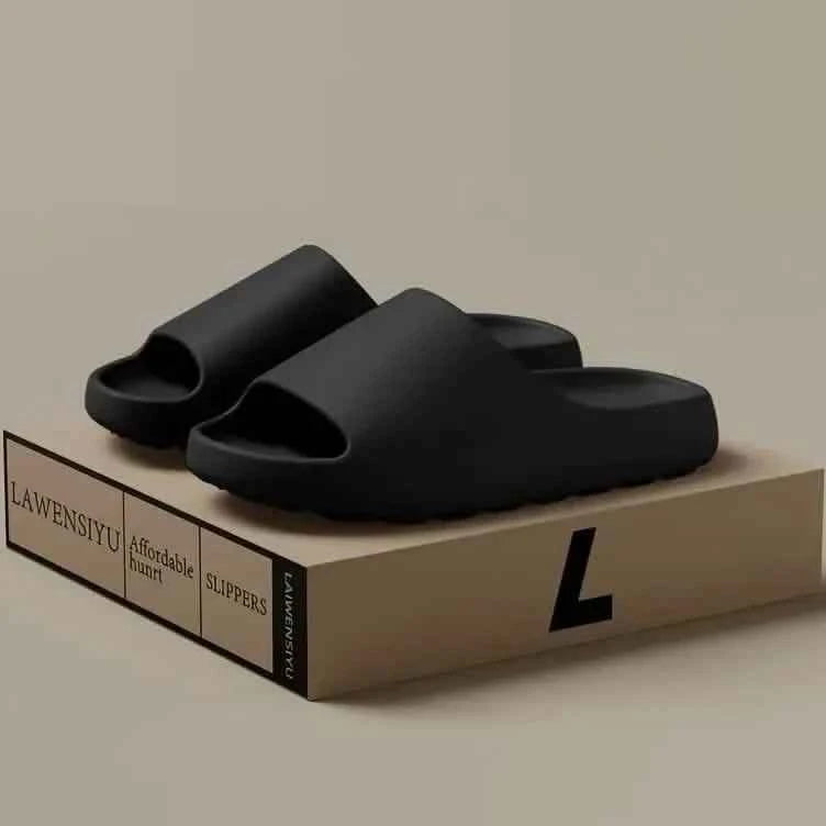 Unisex Soft Slippers, Comfortable Indoor/Outdoor Slide Sandals, Non-slip Textured Design Footwear