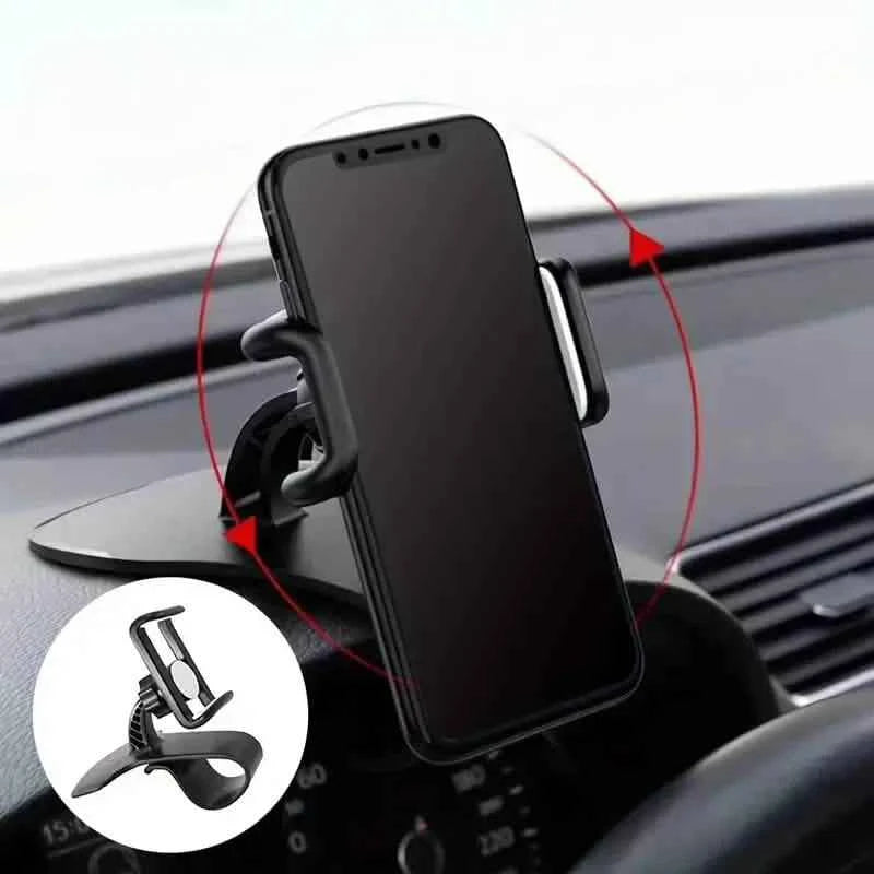 Universal Swivel Dashboard Cell Phone Holder - 360 Degree Adjustable Car Holder Clip