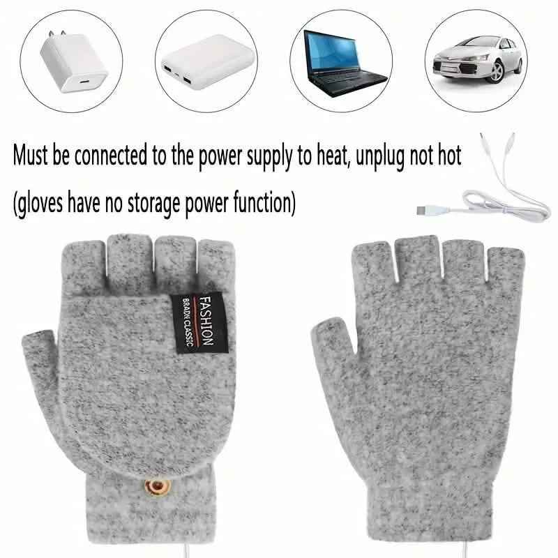 USB Electric Heating Adjustable Temperature Gloves