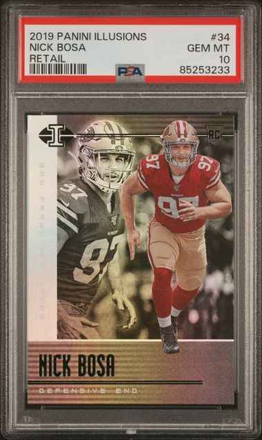Graded 2019 Panini Illusions Nick Bosa #34 Retail Rookie RC Football Card PSA 10 Gem Mint