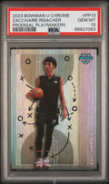 Graded 2023 Topps Bowman U Chrome Zaccharie Risacher #PP13 Prodigal Playmakers Rookie RC Basketball Card PSA 10 Gem Mint