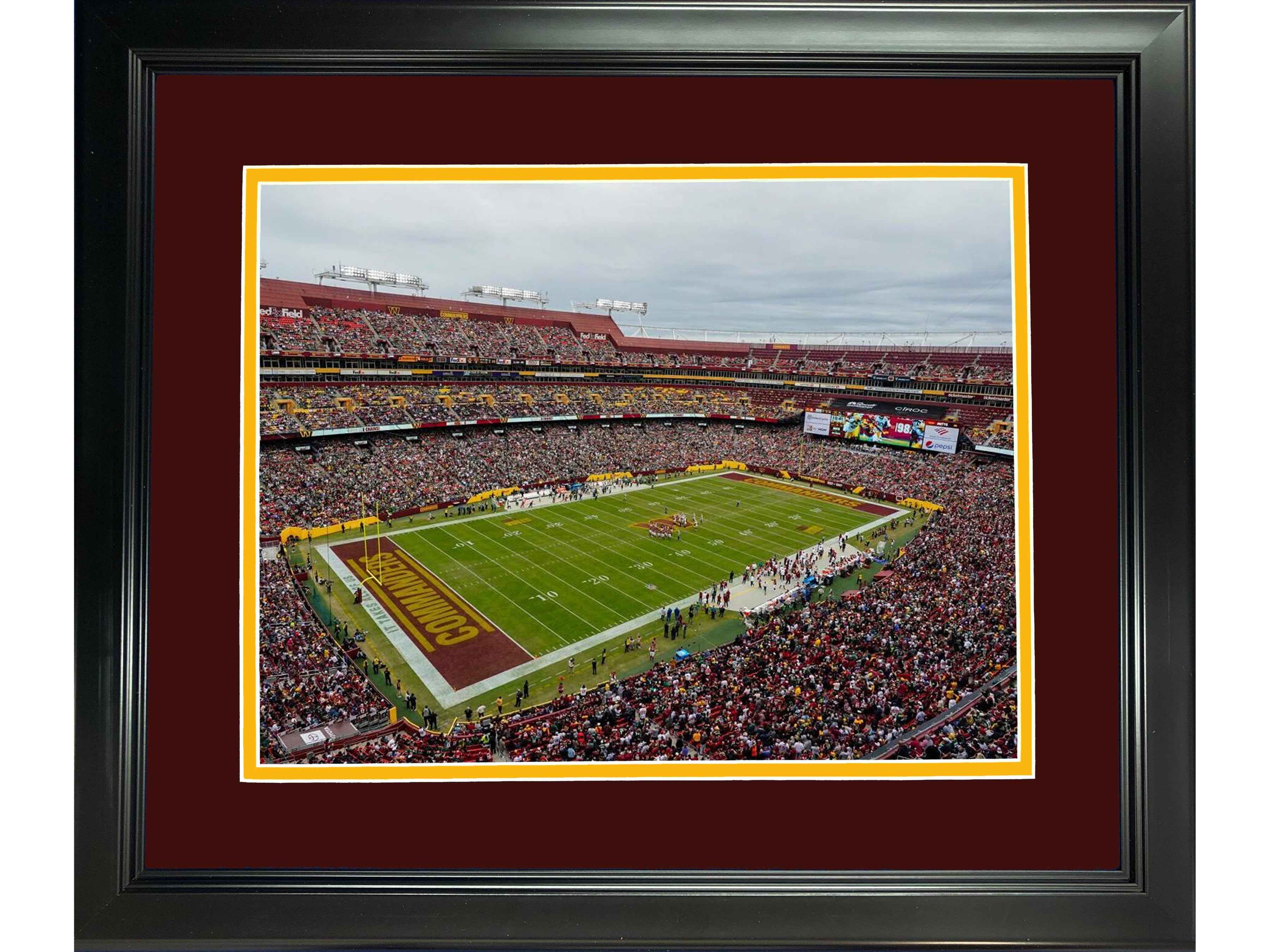 Framed FedEx Field Washington Commanders 11"x14" Football Photo Professionally Matted