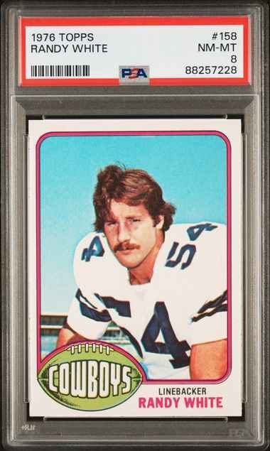 Graded 1976 Topps Randy White #158 Rookie RC Football Card PSA 8 NM-MT