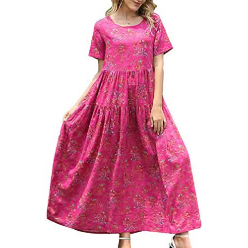 Women Casual Loose Bohemian Floral Dress