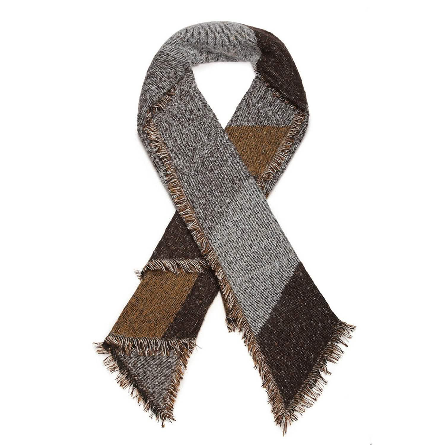 Women Long Soft Knitted Shawl Extra Thick Plaid Blanket Wrap Cape