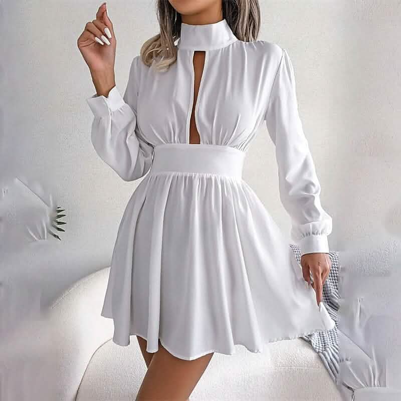Women's A Line Turtleneck Mini Dress