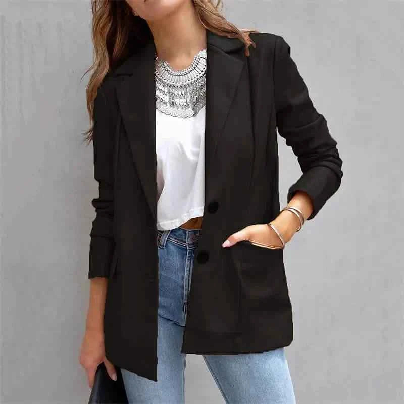 Women's Blazer Warm Breathable Outdoor Office Street Pocket Single Breasted Turndown