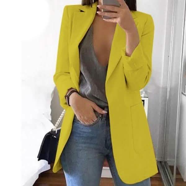 Womens Cardigan Jackets Open Front Solid Color Casual Oversized Long Blazer